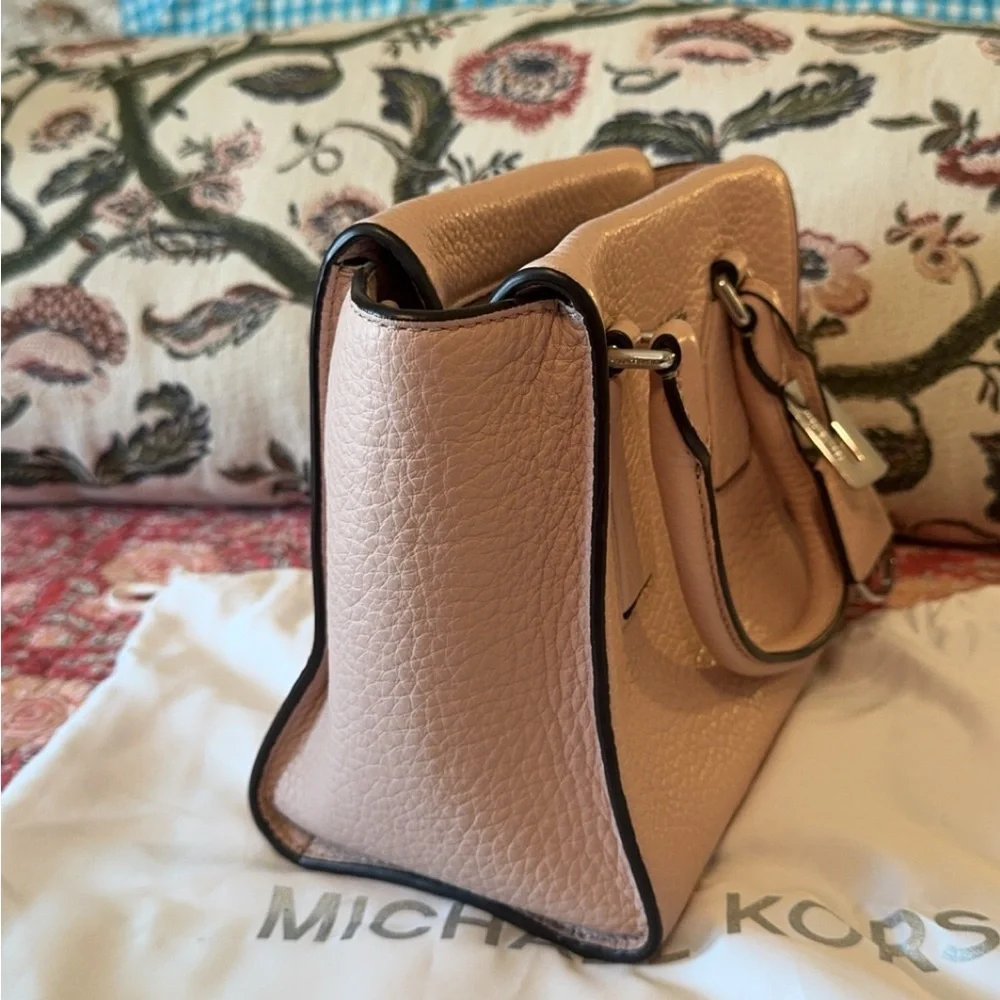Michael Kors Light Blush Pebbled Leather Satchel